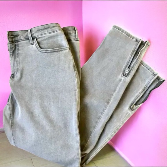 Uniqlo Gray Denim Jeans Ankle Zippers - Picture 1 of 7